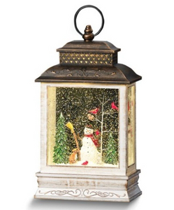 Snowman w/ Cardinals LED Swirl Lantern Snowman w/ Cardinals LED Swirl Lantern