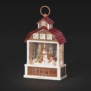 Snowmen in a Barn LED Swirl Lantern Snowmen in a Barn LED Swirl Lantern