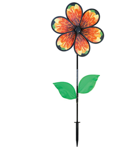 14" Orange Mum Flower Spinner