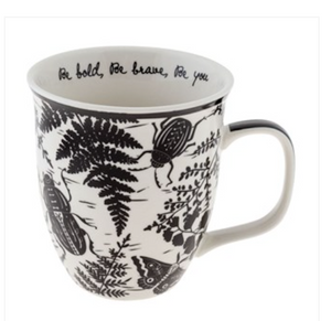 Be bold, Be Brave, Be You  Boho B&W Beetle Mug Be bold, Be Brave, Be You  Boho B&W Beetle Mug