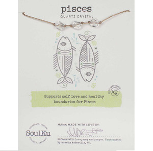 Zodiac Pisces Clear Quartz Necklace Zodiac Pisces Clear Quartz Necklace
