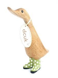 Duckling with Spotty Green Wellies Duckling with Spotty Green Wellies