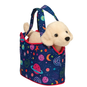 Cosmic Swirl sassy Sak with Yellow Lab Cosmic Swirl sassy Sak with Yellow Lab