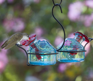 Bouquet 2 Hummingbird Feeder Botanica Aqua Bouquet 2 Hummingbird Feeder Botanica Aqua