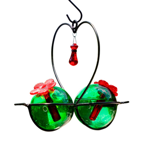 Droplet Hummingbird Feeder - Heart Green Droplet Hummingbird Feeder - Heart Green