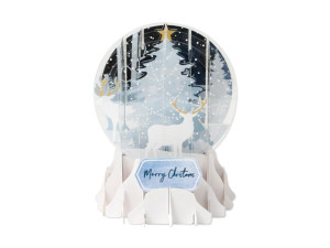 White Tree Pop-Up Snow Globe Greeting White Tree Pop-Up Snow Globe Greeting