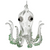 Clear Octopus with Green Beads Ornament