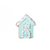 Teal Holiday Clay House Ornament