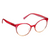 Dahlia Pink Orange Blue Light Reading Glasses 1.50