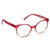 Dahlia Pink Orange Blue Light Reading Glasses 1.50