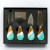 Caribbean Blue Resin Coated Cheese Knife Set