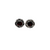 Garnet Circle in Circle Stud Silver Earrings