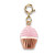 Gold Pink Glitter Cupcake Charm Gold Pink Glitter Cupcake Charm
