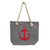 Striped Handbag with Anchor