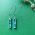 Rectangle Drop Blue Stained-Glass Silver Earrings Rectangle Drop Blue Stained-Glass Silver Earrings