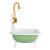 Green, White & Gold Finish Metal Sink Soap Dish with Faucet