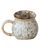 Stoneware Mug with Tea Bag Holder: Brown Speck