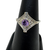 Amethyst in Diamond Silver Ring S8