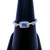Blue Topaz with White Topaz Silver Ring S8
