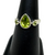Peridot Tear with 2 Stones Silver Ring S9