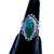 Azurite Malachite LG Marquis Silver Ring S6