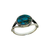 Side Oval Copper Turquoise Silver Ring S6