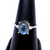 Oval Labradorite Prong with White Topaz Silver Ring S6