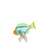 Green, Blue, & Yellow Mini Glass Fish on Stand