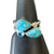 Copper Turquoise, Swiss Blue Topaz Silver 2-Ring Set S7