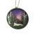 Northern Lights Wolf Round Ornament