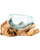 Medium Molten Glass Bowl with Natural Wood Medium Molten Glass Bowl with Natural Wood