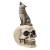 Skull with Grey Howling Wolf