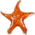 6in Glass Starfish Orange