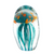 4in Glass Jellyfish Glow Blue & Orange