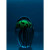 4in Glass Jellyfish Glow Blue & Orange