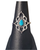 Copper Turquoise with petals Silver Ring S10