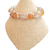 Natural Druzy with Peach Moonstone Silver Bracelet