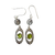 Peridot Circle in Oval Silver Earrings