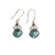Blue Topaz Diamond Shaped with Circles Silver Earrings