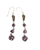 Amethyst 3 Stone Drop Silver Earrings