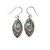 Blue Topaz Marquis with Scroll Silver Earrings