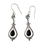 Black Onyx Hang Tear with Blue Topaz Earrings