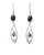 Black Onyx, Blue Topaz Tear in Marquis Earrings