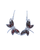 Garnet Big Dragonfly Silver Earrings