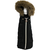 Wine Bottle Koozie Black Parka with Fur Hood