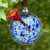 Round Turquoise Blue Glass Hummingbird Feeder