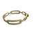 Stainless Gold Matte Bangle Link Push Clasp Bracelet