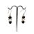 Black Onyx, Herkimer, Diamond 3 Stone Earrings