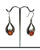 Carnelian Tear with Lines Silver Earrings