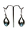 Blue Topaz Tear with Lines Silver Earrings